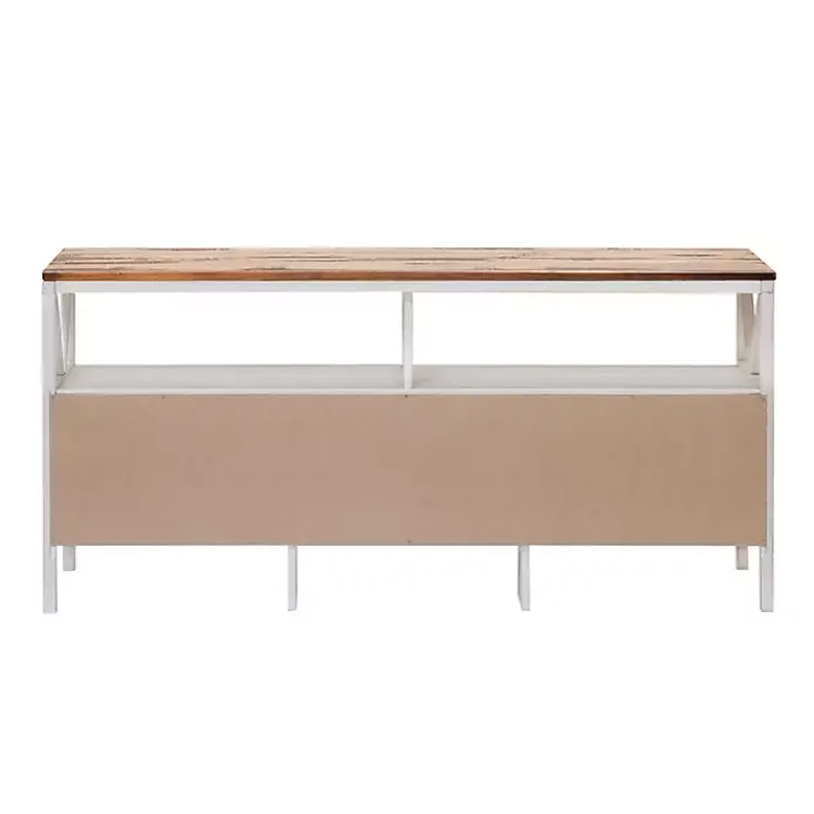 Kirklands Home Brown and Whitewashed Wood 3-Drawer Media Cabinet Discount