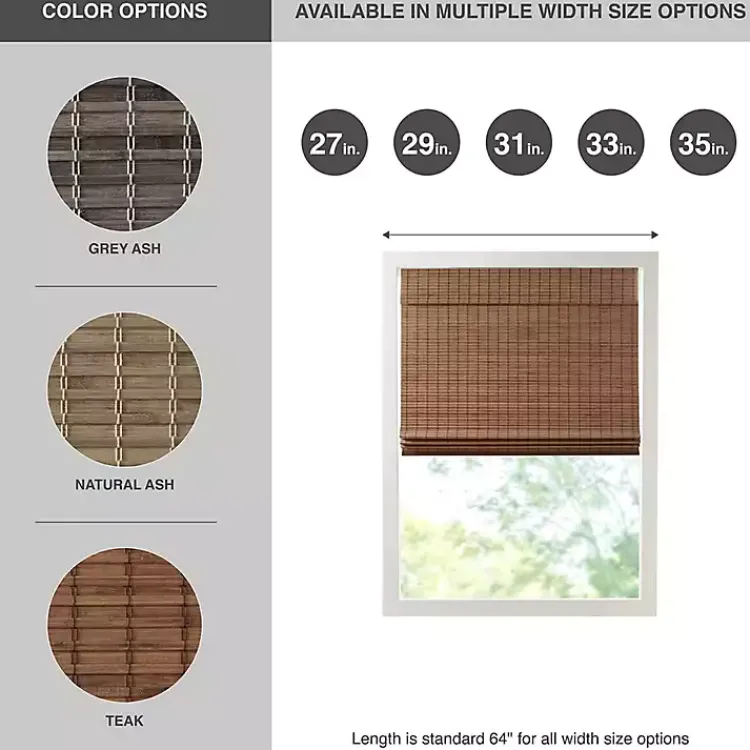 Kirklands Home Bamboo Light Filtering Roman Shade, 31 in. Brown Hot