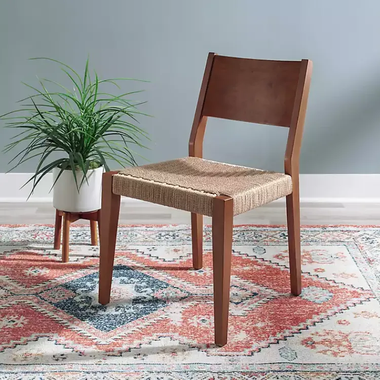 Kirklands Home Basketweave Wood Dining Chairs, Set of 2 Brown Hot