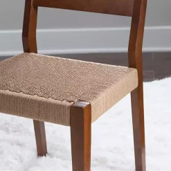 Kirklands Home Basketweave Wood Dining Chairs, Set of 2 Brown Hot