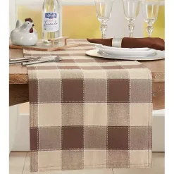 Kirklands Home Brown Block Plaid Table Runner, 90 in. Best