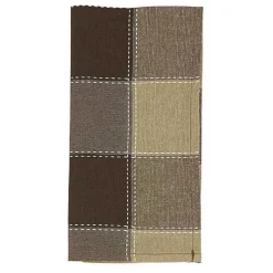 Kirklands Home Brown Block Stitched Napkins, Set of 4 Sale