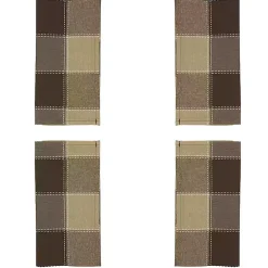 Kirklands Home Brown Block Stitched Napkins, Set of 4 Sale