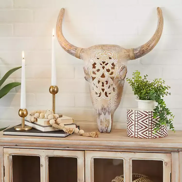 Kirklands Home Bohemian Bull Wall Plaque Brown Sale