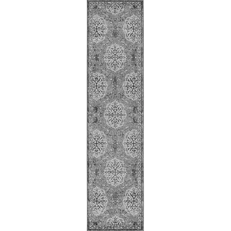 Kirklands Home Bordered Pattern Runner, 2x10 Brown New