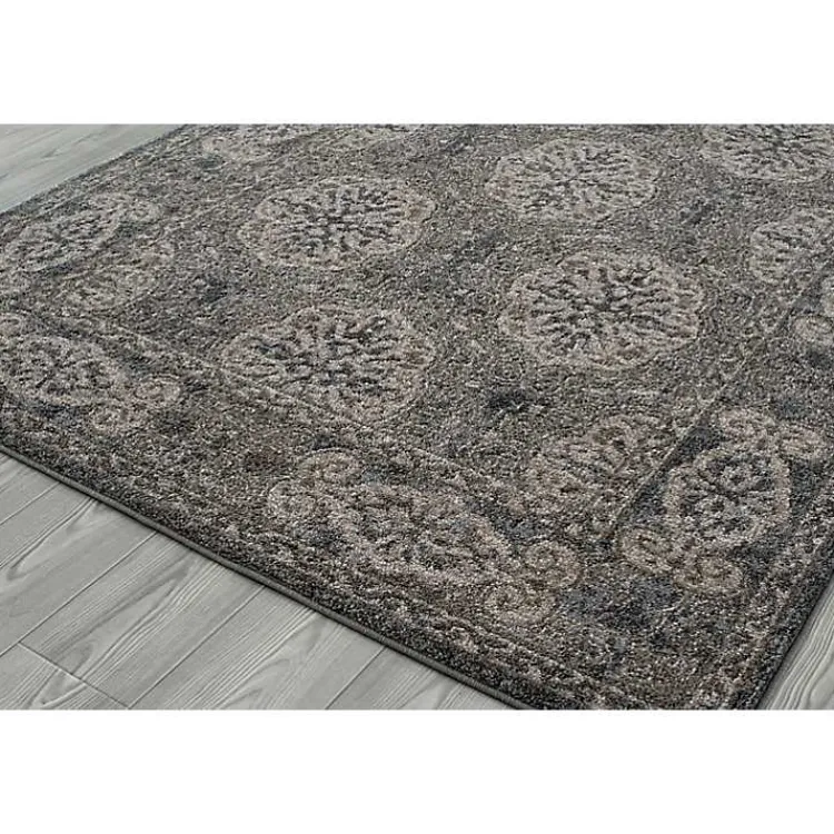 Kirklands Home Bordered Pattern Runner, 2x10 Brown New