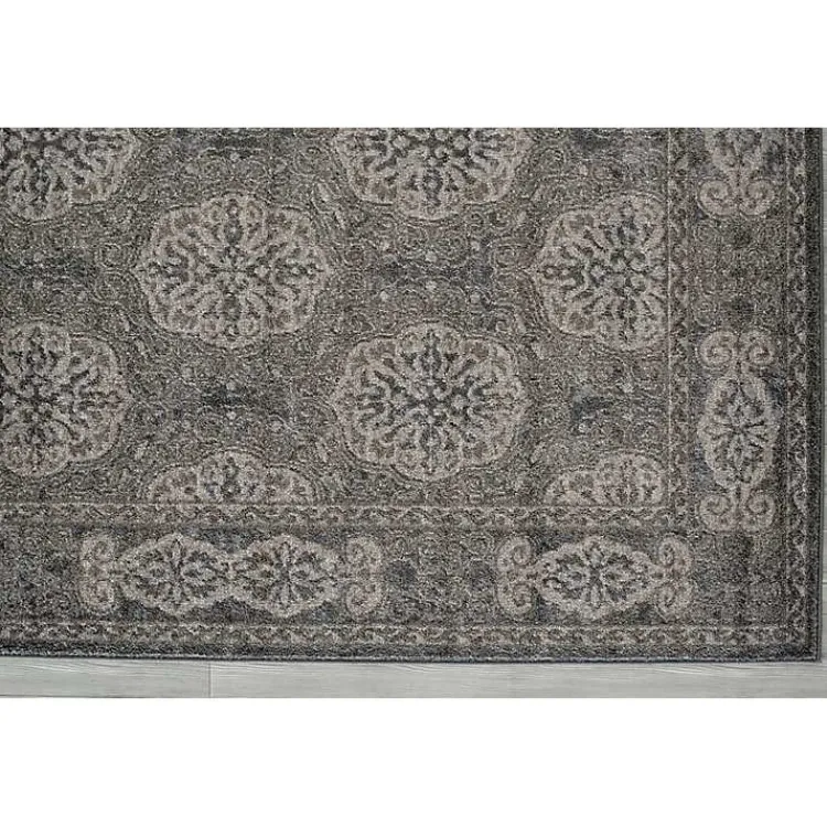 Kirklands Home Bordered Pattern Runner, 2x10 Brown New
