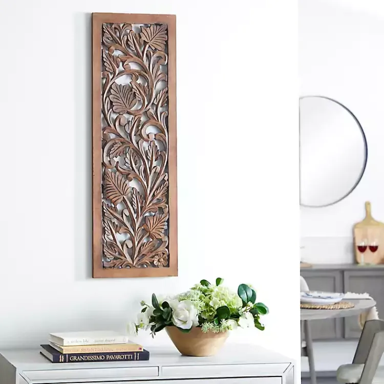 Kirklands Home Botanical Wood Panel Wall Plaque Brown Best