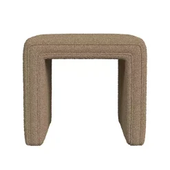 Kirklands Home Boucle Channeled Upholstered Ottoman Brown Best