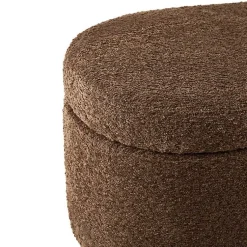 Kirklands Home Boucle Flip-Top Storage Bench Brown Clearance