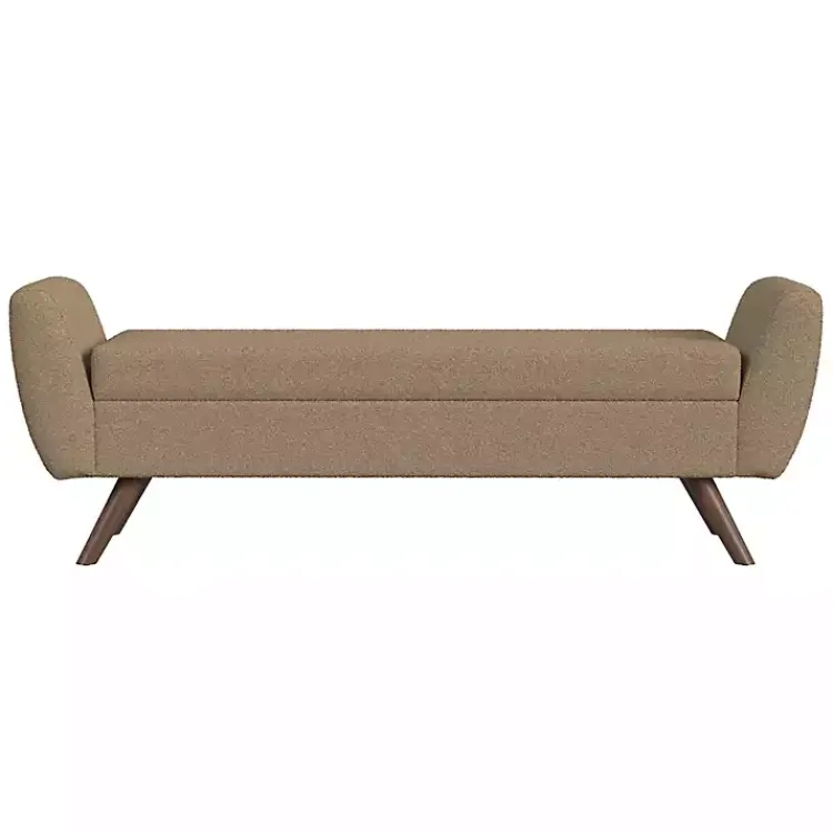 Kirklands Home Boucle Modern Storage Bench Brown Best