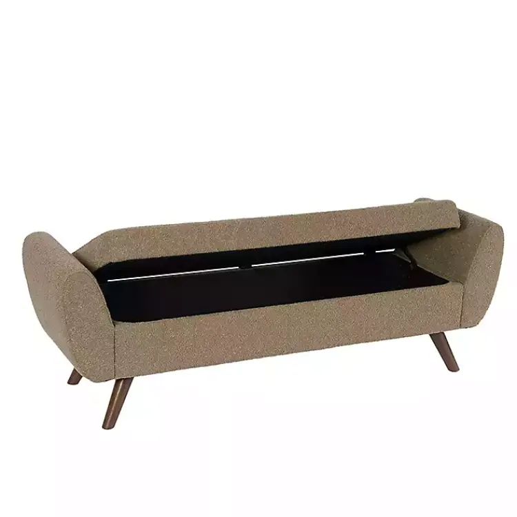 Kirklands Home Boucle Modern Storage Bench Brown Best