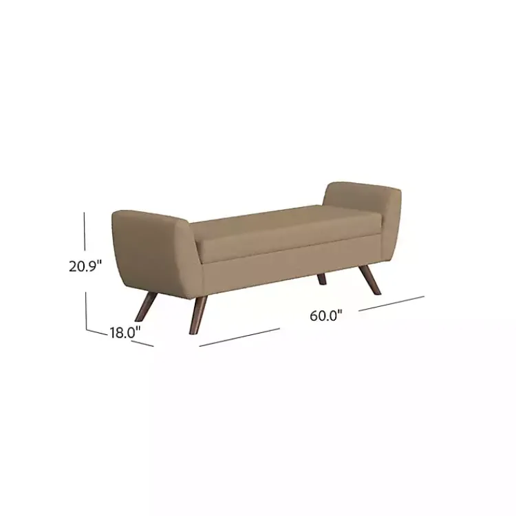 Kirklands Home Boucle Modern Storage Bench Brown Best