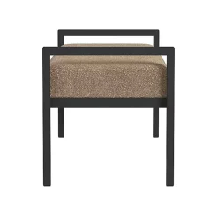 Kirklands Home Boucle Upholstered Metal Frame Bench Brown New