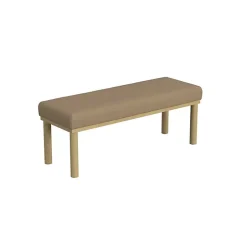 Kirklands Home Boucle Upholstered Wood Leg Bench Brown Hot
