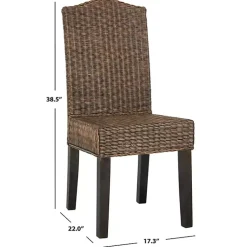Kirklands Home Camelback Wicker Dining Chairs, Set of 2 Brown New
