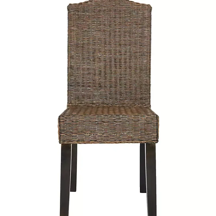 Kirklands Home Camelback Wicker Dining Chairs, Set of 2 Brown New