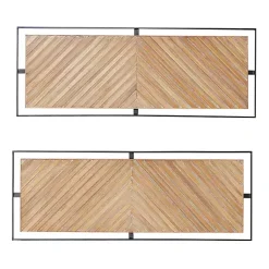 Kirklands Home Chevron Wood Wall Plaques, Set of 2 Brown Discount