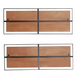 Kirklands Home Chevron Wood Wall Plaques, Set of 2 Brown Discount