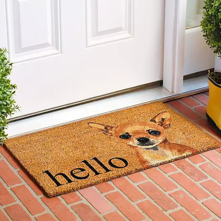 Kirklands Home Chihuahua Hello Doormat Brown Discount