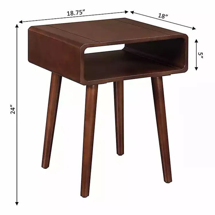 Kirklands Home Curved Edge Open Shelf Accent Table Brown Discount