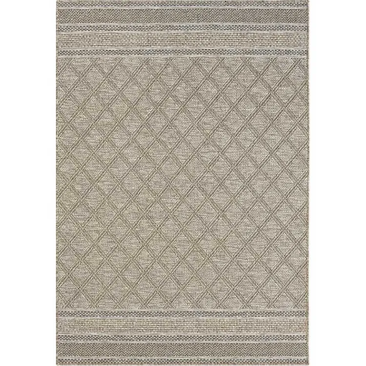 Kirklands Home Diamond Lattice Indoor/Outdoor Rug, 5x7 Brown Best