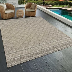 Kirklands Home Diamond Lattice Indoor/Outdoor Rug, 5x7 Brown Best