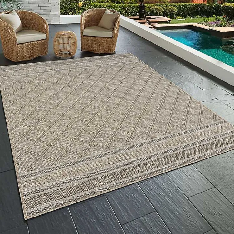 Kirklands Home Diamond Lattice Indoor/Outdoor Rug, 8x10 Brown Online