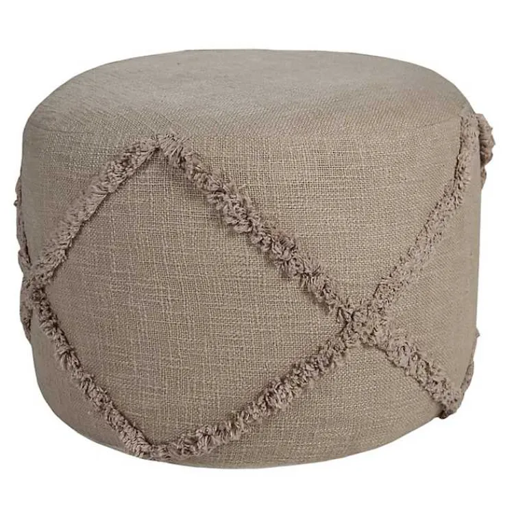 Poufs & Floor Cushions>Kirklands Home Diamond Tufted Pouf Brown