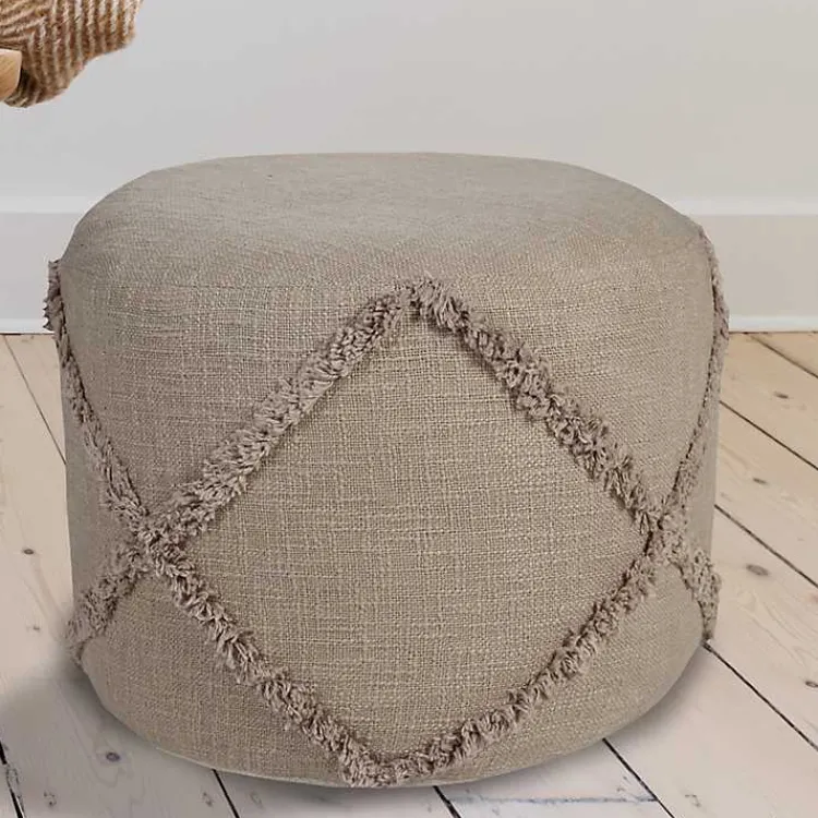 Poufs & Floor Cushions>Kirklands Home Diamond Tufted Pouf Brown