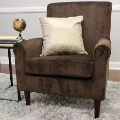 Kirklands Home Ellen Rolled Arms Accent Chair Brown Best
