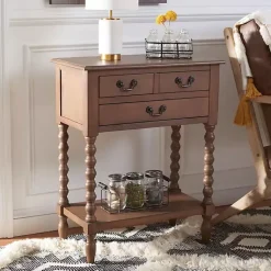 Kirklands Home Farmhouse 3-Drawer Console Table Brown