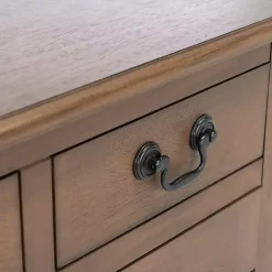Kirklands Home Farmhouse 3-Drawer Console Table Brown