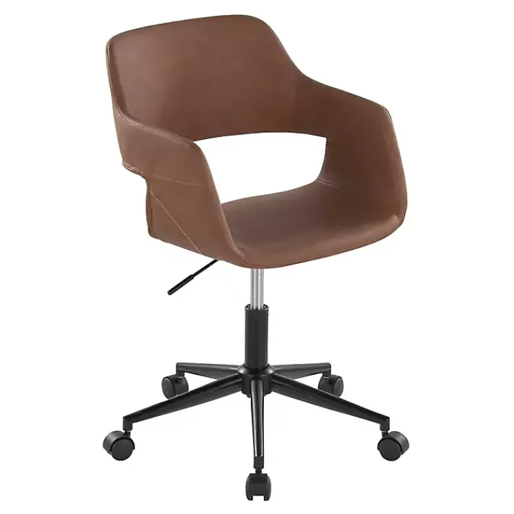 Kirklands Home Faux Leather & Black Marshall Office Chair Brown Discount