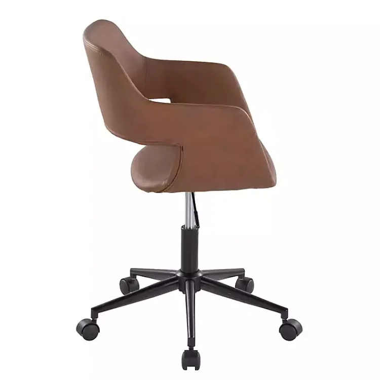Kirklands Home Faux Leather & Black Marshall Office Chair Brown Discount
