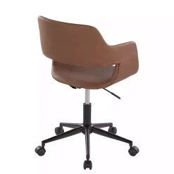 Kirklands Home Faux Leather & Black Marshall Office Chair Brown Discount