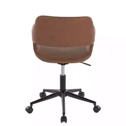 Kirklands Home Faux Leather & Black Marshall Office Chair Brown Discount