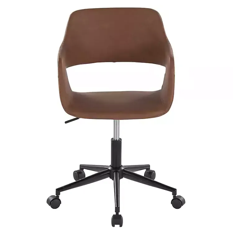 Kirklands Home Faux Leather & Black Marshall Office Chair Brown Discount