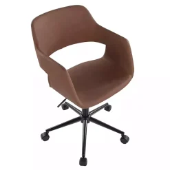 Kirklands Home Faux Leather & Black Marshall Office Chair Brown Discount