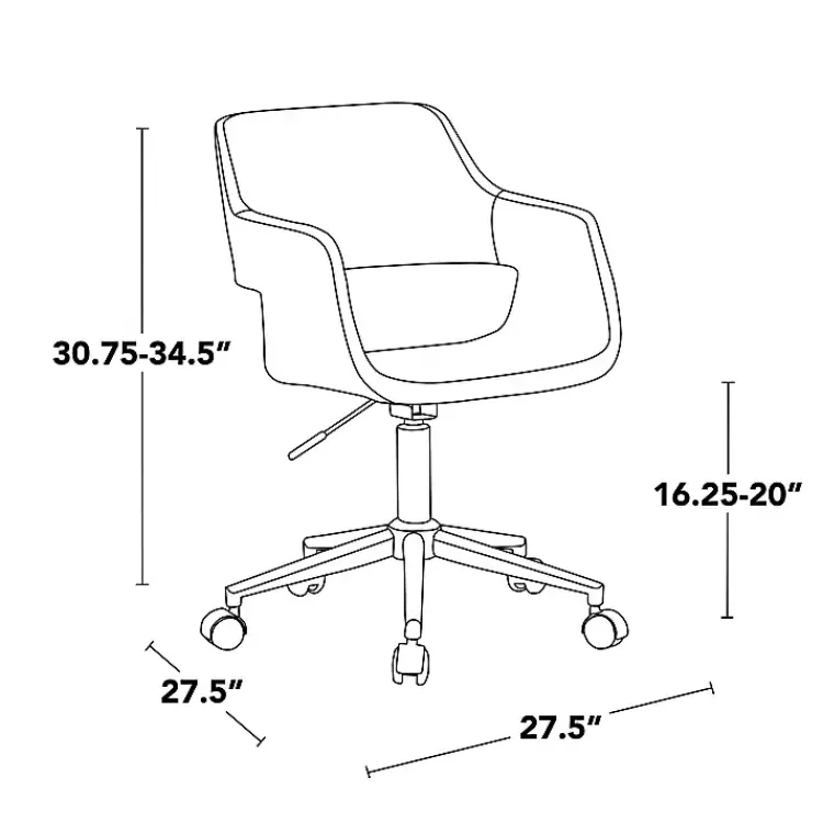 Kirklands Home Faux Leather & Black Marshall Office Chair Brown Discount