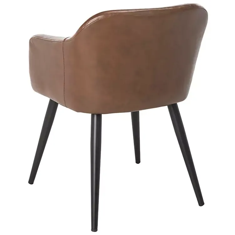 Kirklands Home Faux Leather Adalena Accent Chair Brown Hot