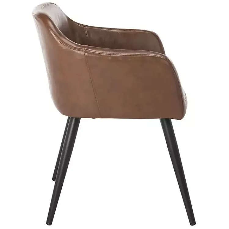 Kirklands Home Faux Leather Adalena Accent Chair Brown Hot