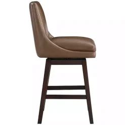 Kirklands Home Faux Leather Alli Swivel Counter Stool Brown