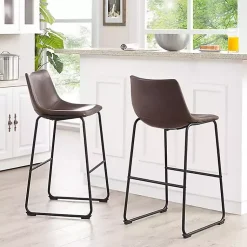Kirklands Home Faux Leather Bar Stools, Set of 2 Brown Online