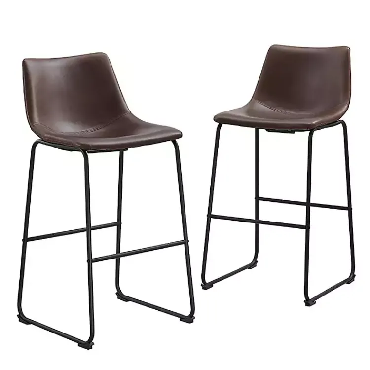 Kirklands Home Faux Leather Bar Stools, Set of 2 Brown Online