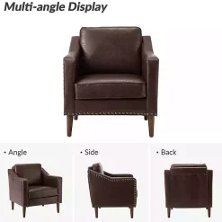 Kirklands Home Faux Leather Bonita Accent Chair Brown Clearance
