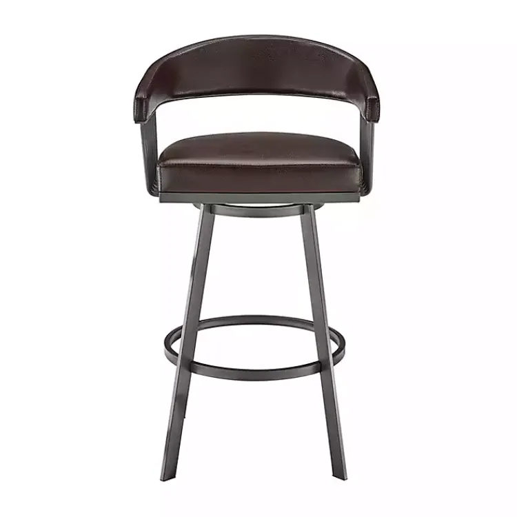 Kirklands Home Faux Leather Chelsea Swivel Bar Stool Brown Online