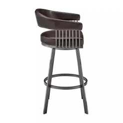 Kirklands Home Faux Leather Chelsea Swivel Bar Stool Brown Online