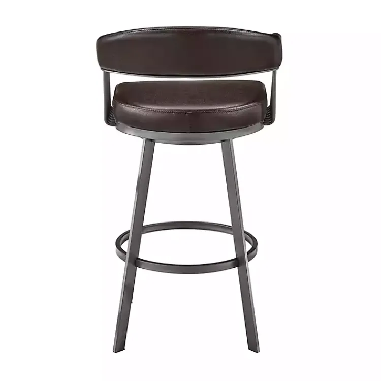 Kirklands Home Faux Leather Chelsea Swivel Bar Stool Brown Online