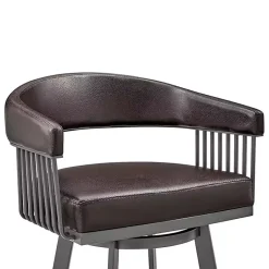 Kirklands Home Faux Leather Chelsea Swivel Bar Stool Brown Online